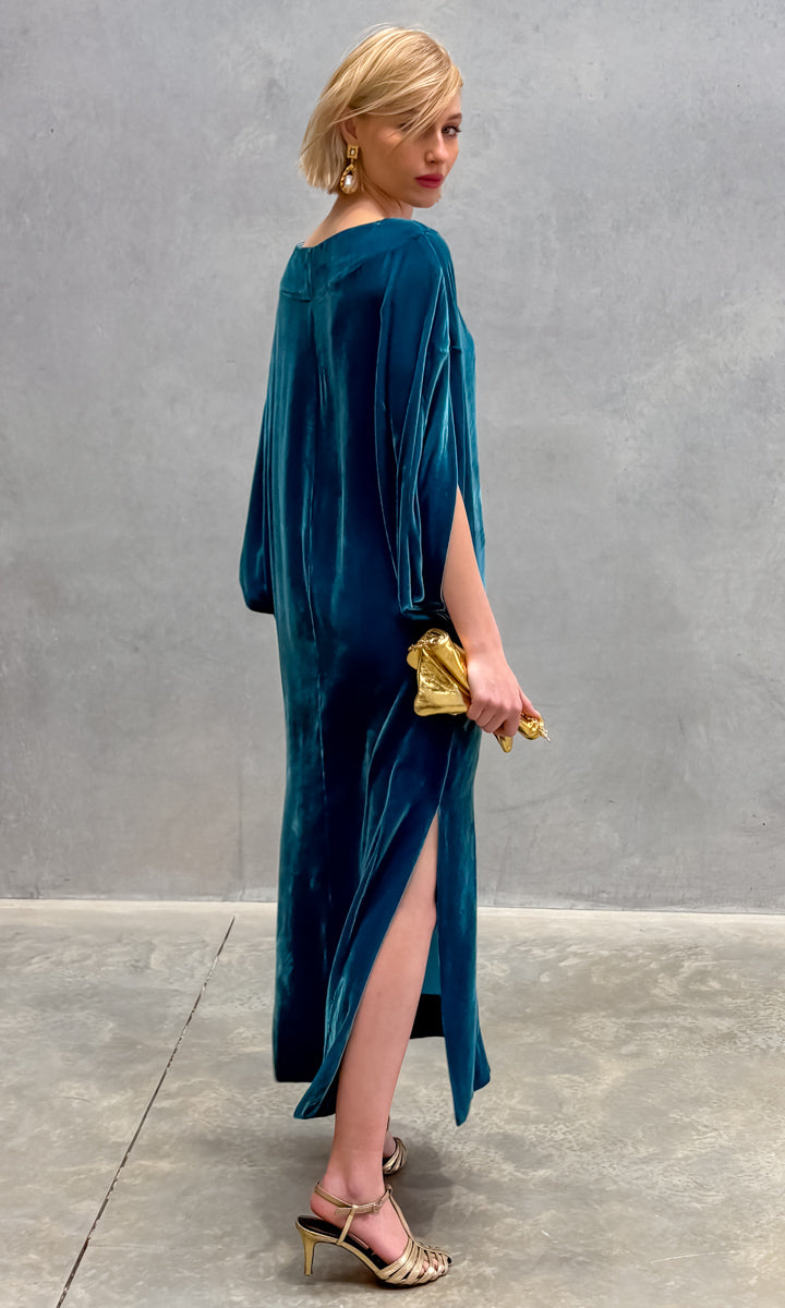 hoss Romulus Maxi Dress - Capri Blue Velvet