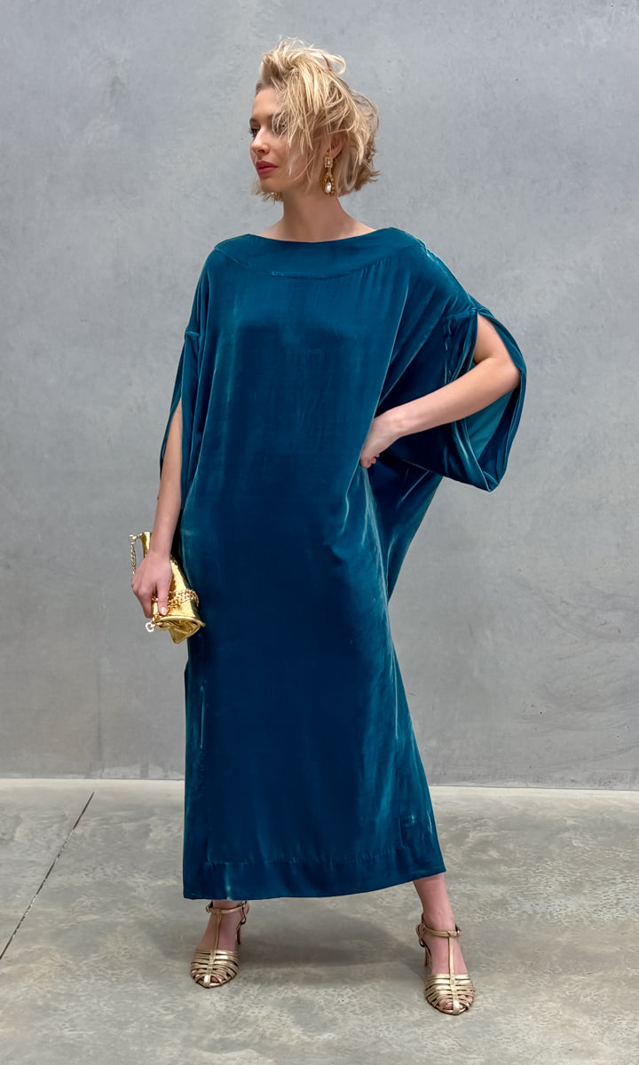 hoss Romulus Maxi Dress - Capri Blue Velvet