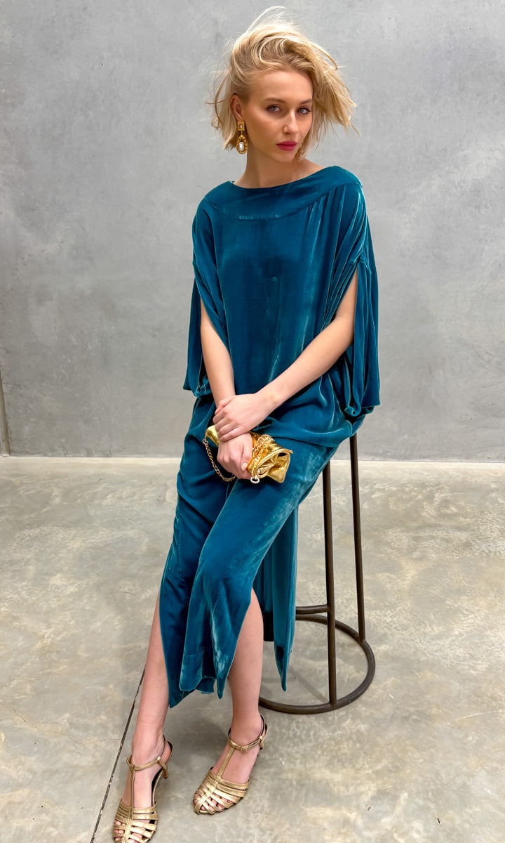 hoss Romulus Maxi Dress - Capri Blue Velvet
