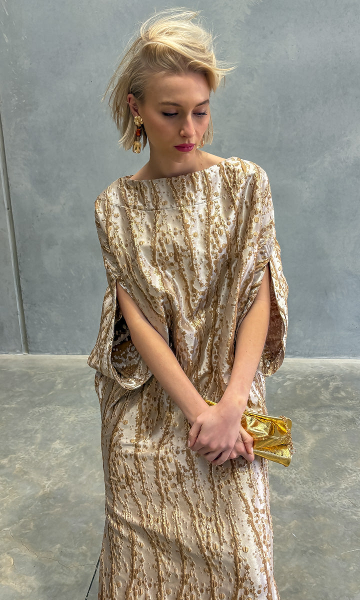 hoss Romulus Brocade Vine Maxi Dress