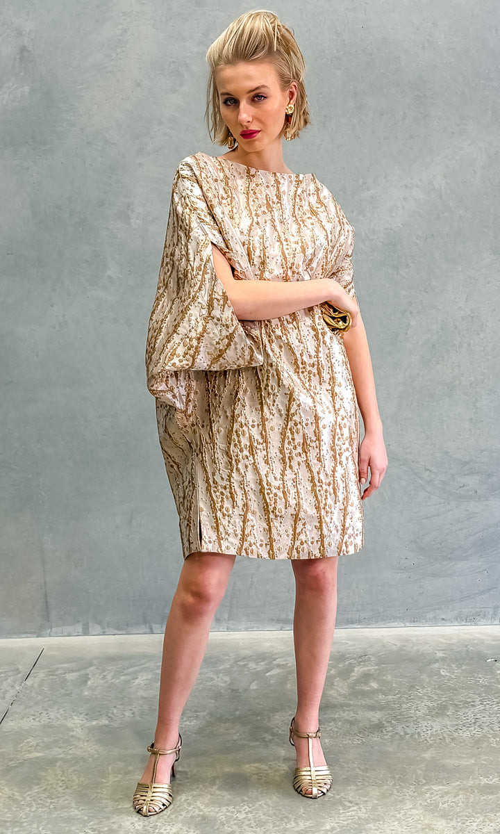 hoss  Romulus Brocade Wheat Cocktail Dress