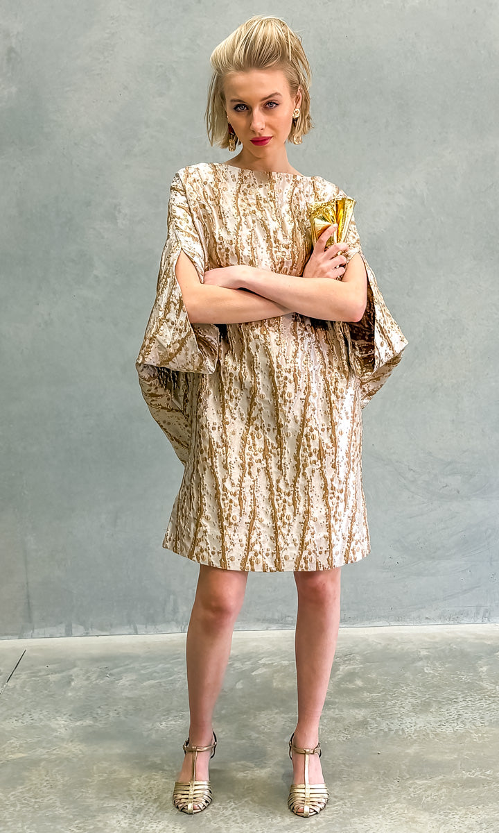 hoss  Romulus Brocade Wheat Cocktail Dress