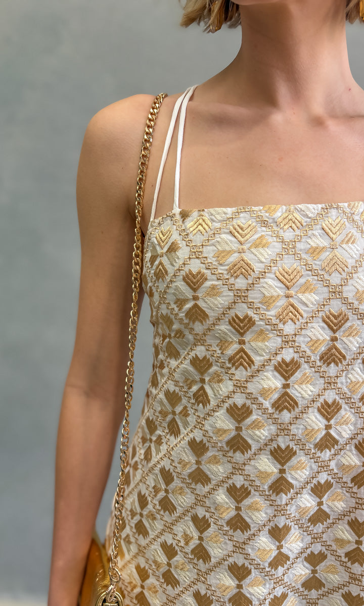 Archaic Kori Gold Brocade Sleeveless Maxi
