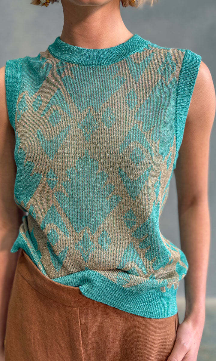 Momoni Amalfi Top - Aquamarine
