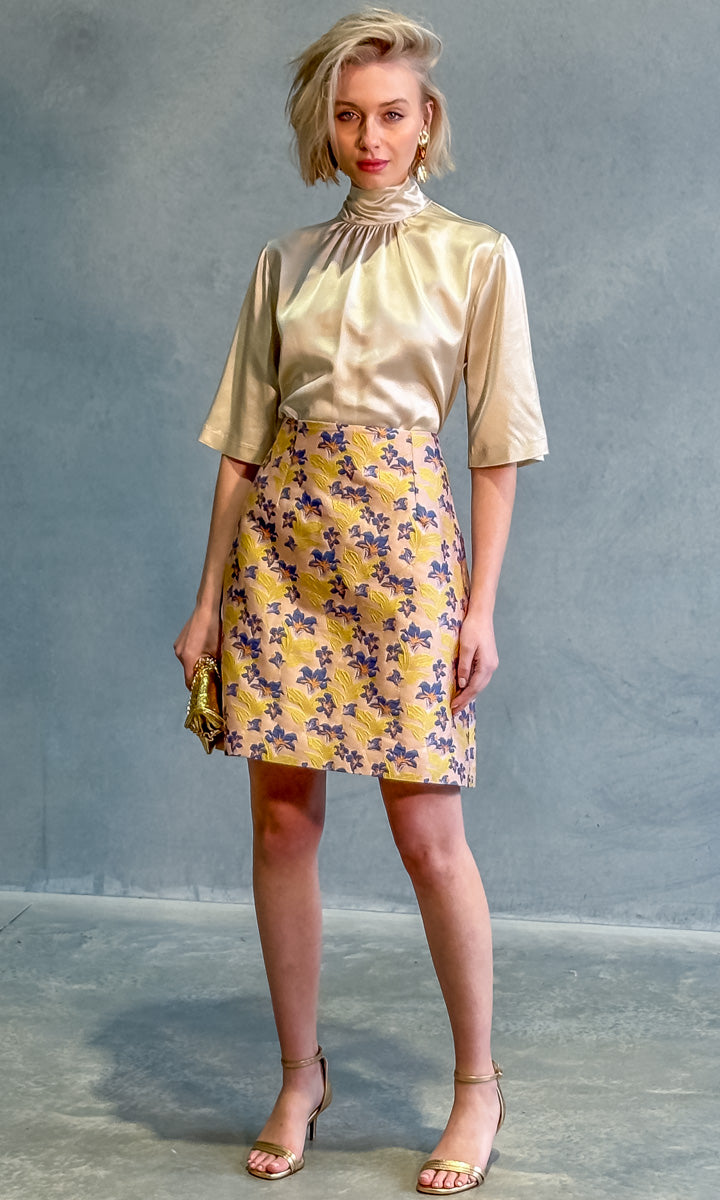 hoss Lucen Silk Top - Soft Gold