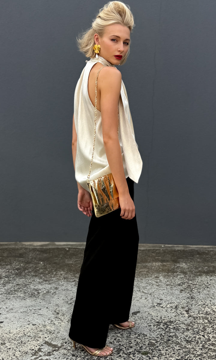 Liviana Conti Noir Felt Wool Trouser