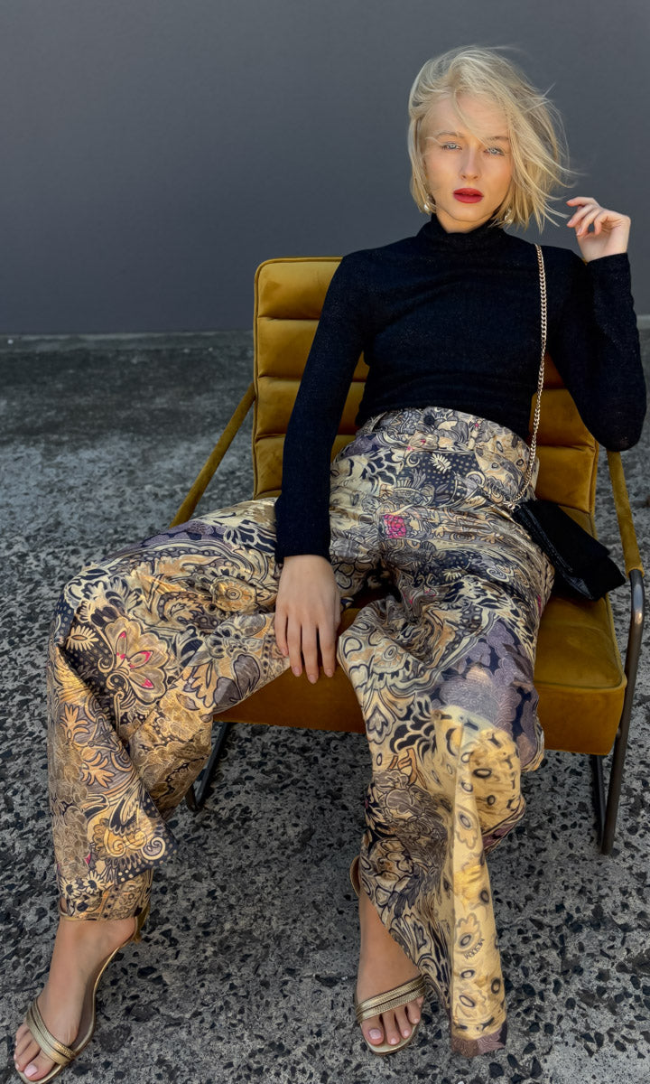 Mes Demoiselles Gold Flower Pant