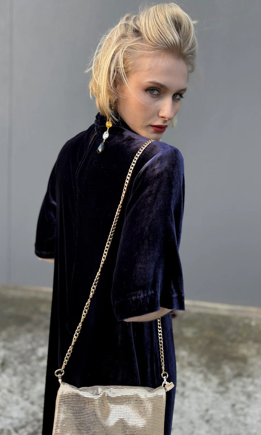 hoss Romulus Maxi Dress - Midnight Blue Velvet