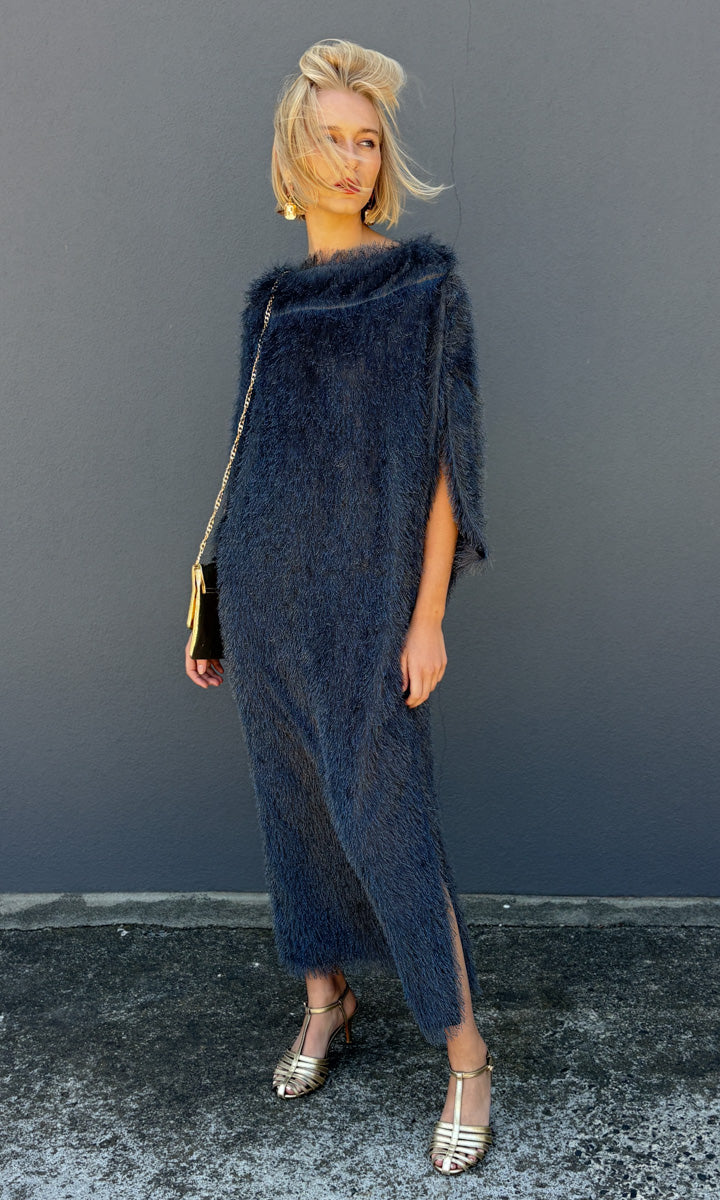 hoss Romulus Dress - Smokey Midnight Fringe