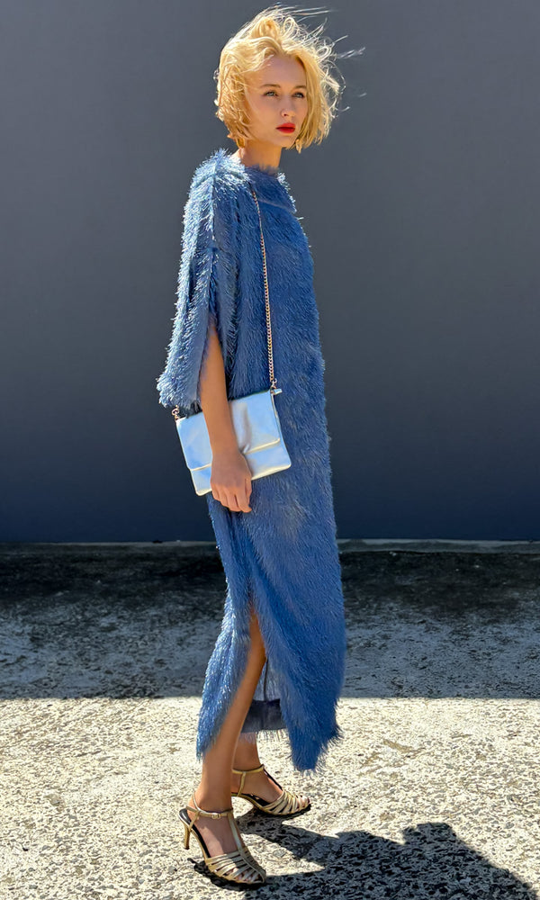 hoss Romulus Dress - Smokey Blue Fringe