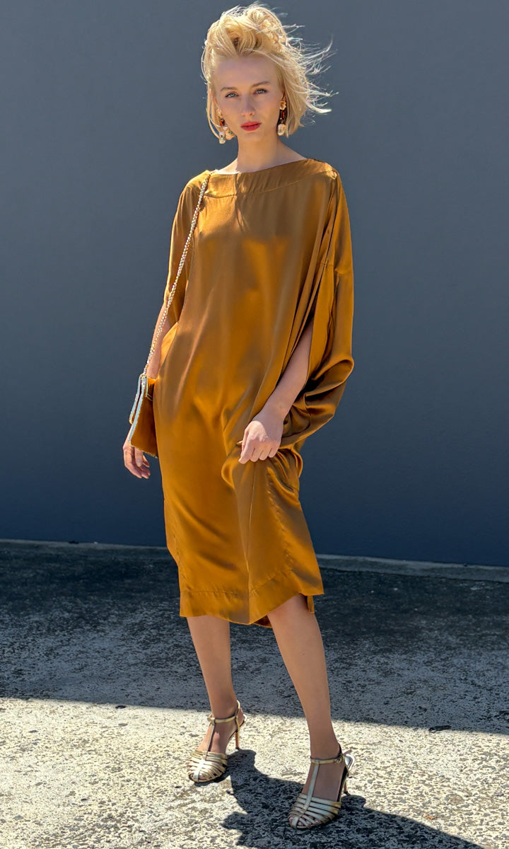 hoss Romulus Dress - Copper Silk