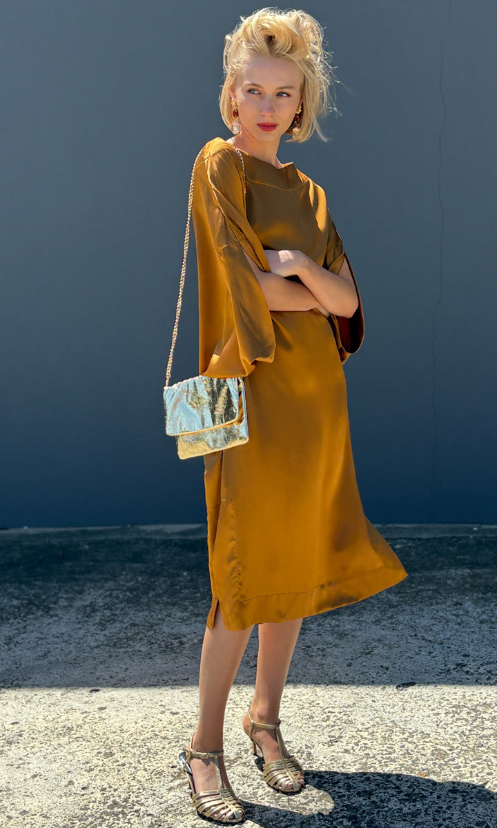 hoss Romulus Dress - Copper Silk