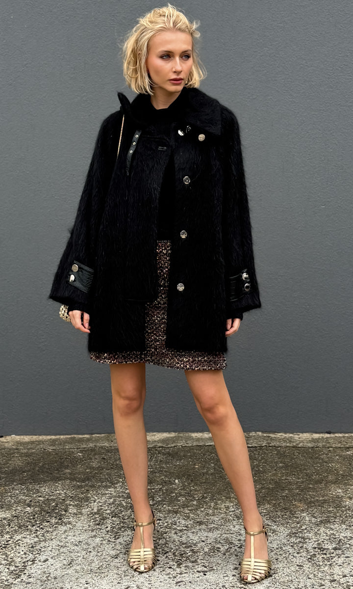 Beatrice b Moto Mohair Coat