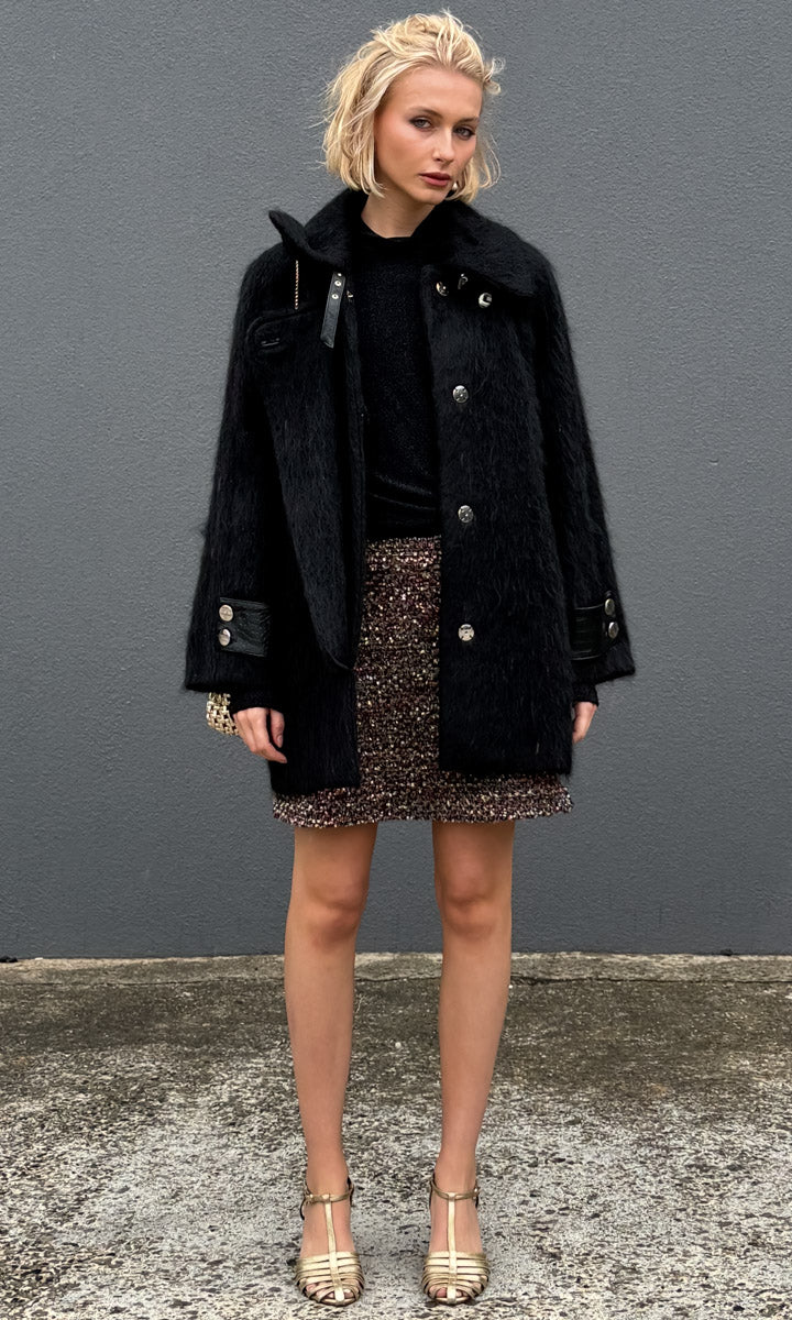 Beatrice b Moto Mohair Coat