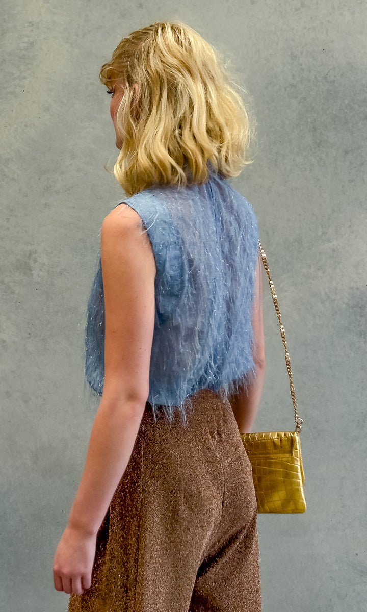hoss Mardi Top - Smokey Blue Fringe