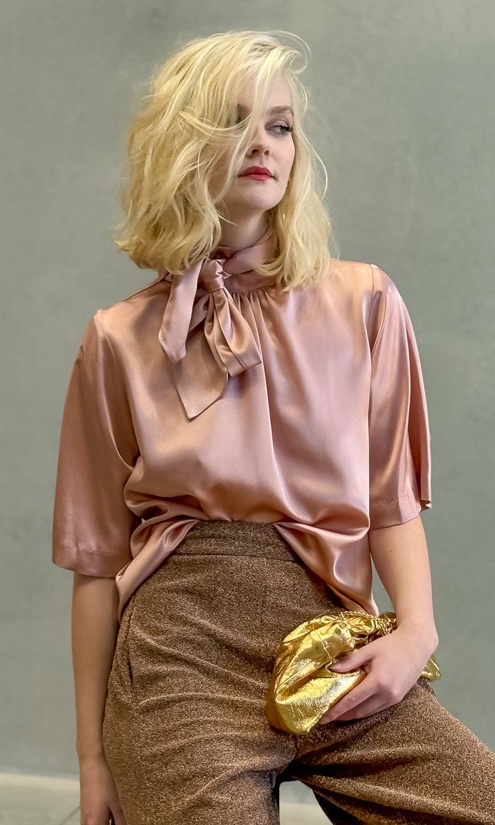 hoss Lucen Silk Top - Salmon Pink