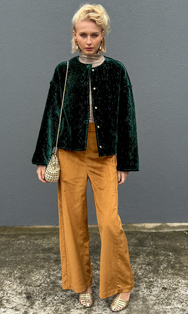 Momoni Cranberry Jacket - Dark Emerald Quilted