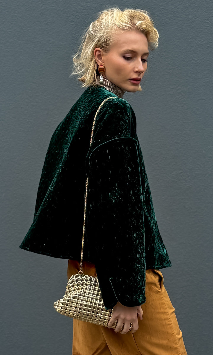 Momoni Cranberry Jacket - Dark Emerald Quilted
