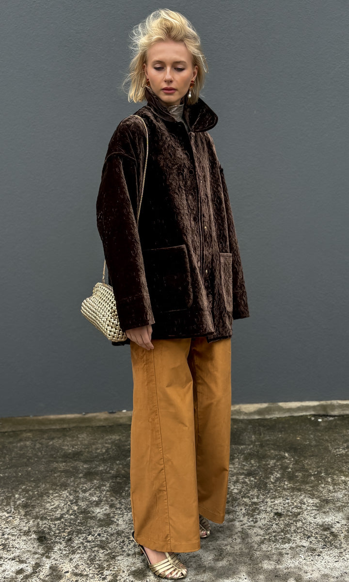 Momoni Botanical Coat -  Velvet Chocolate