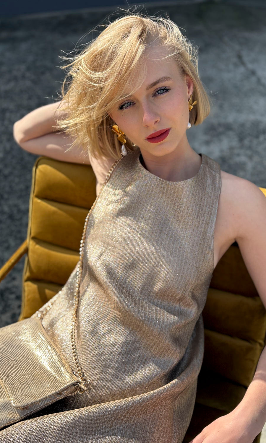 Momoni Hecuba Gold /Silver Dress