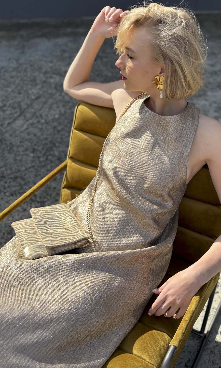 Momoni Hecuba Gold /Silver Dress