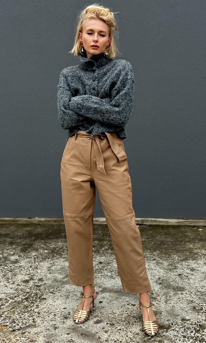 hoss Byron Char Mottle Lambswool Cardigan