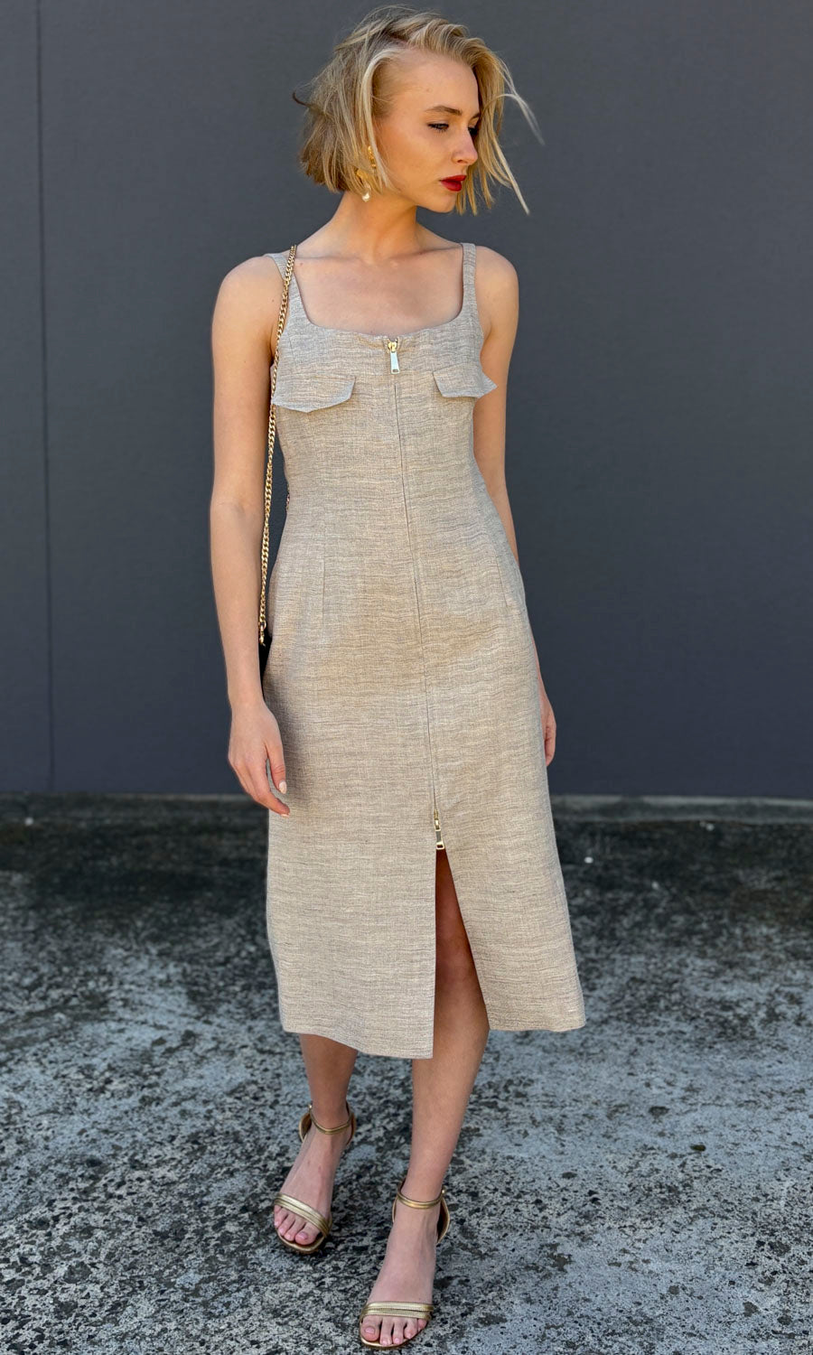 Marella Cast Dress -Natural Sand