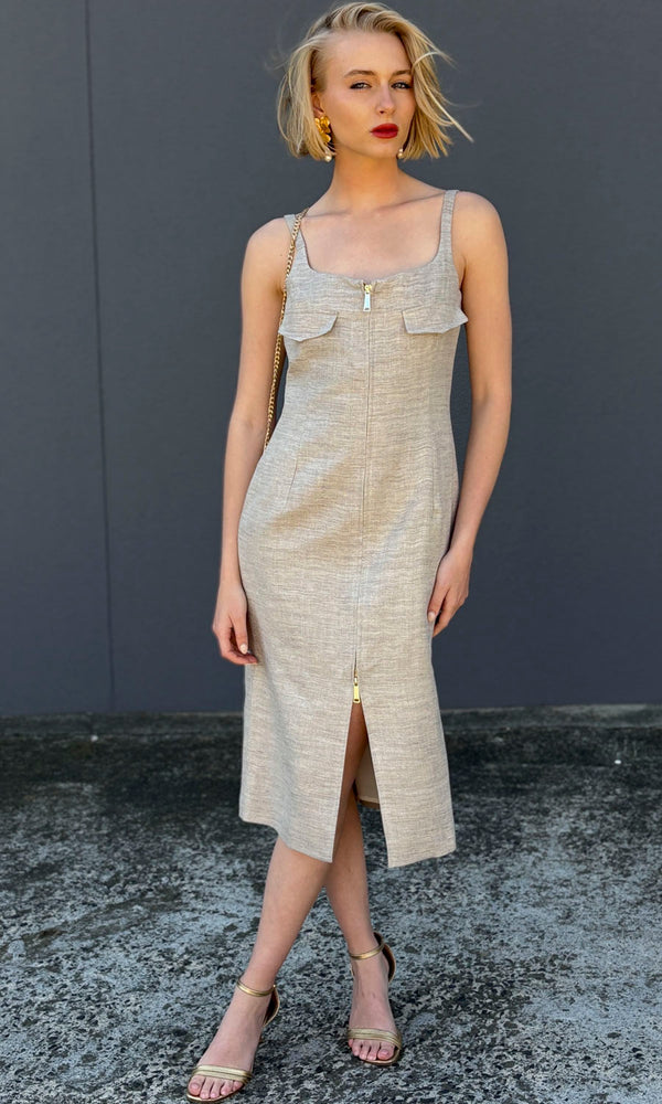 Marella Cast Dress -Natural Sand - hoss