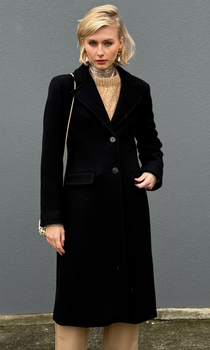 Marella Classic Lines  Black Wool Coat