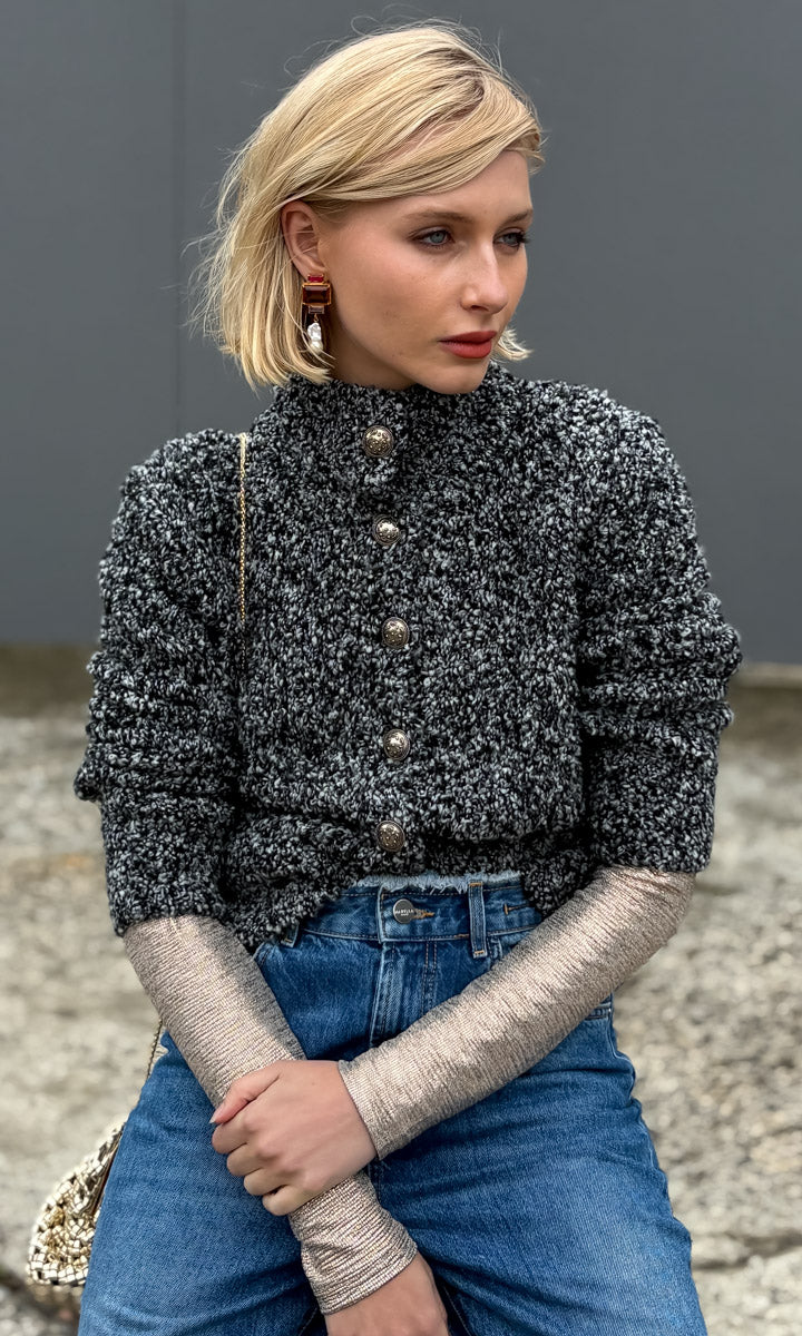 ba&sh Carla Knit Cardigan  - Speckle