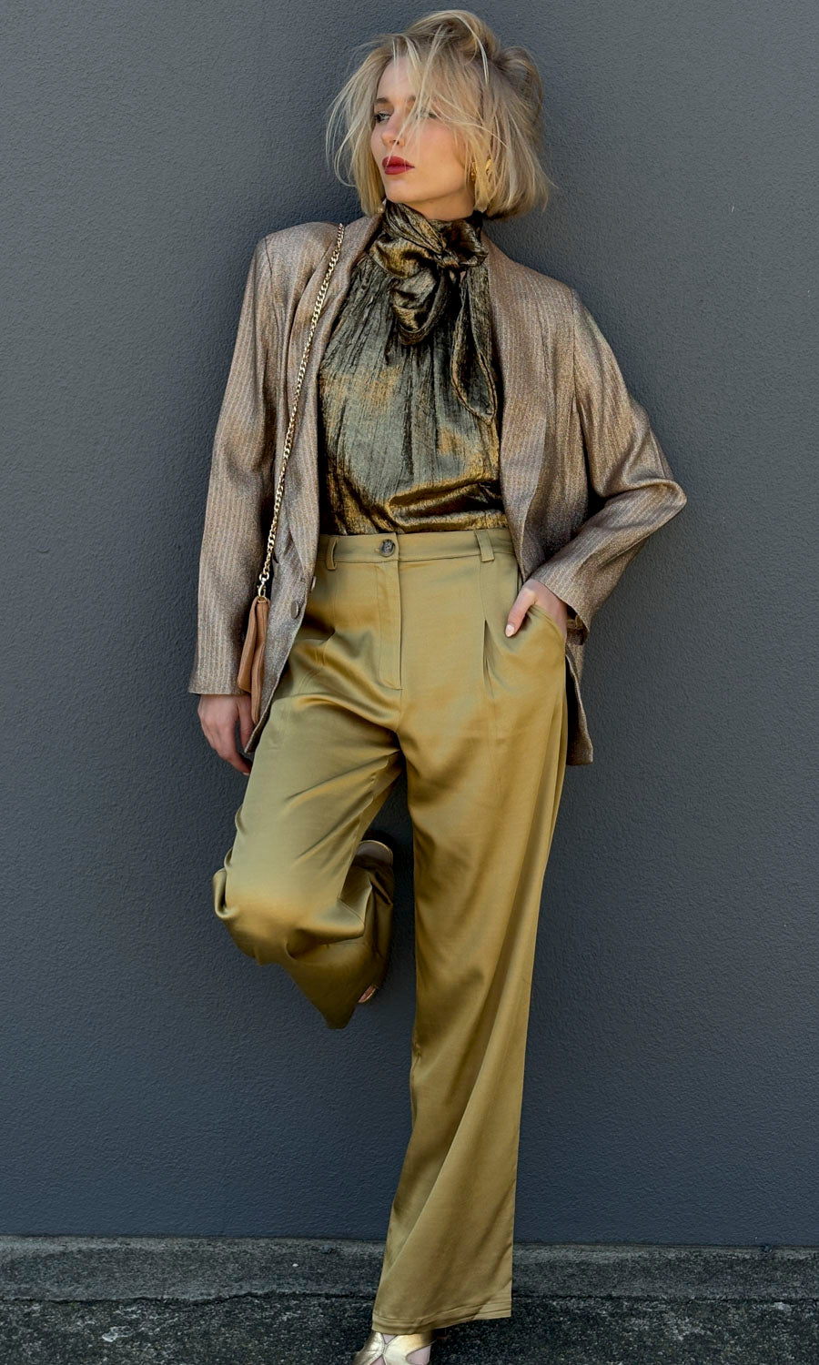 Momoni Bachata Jacket in Lurex Weave - Gold/Silver