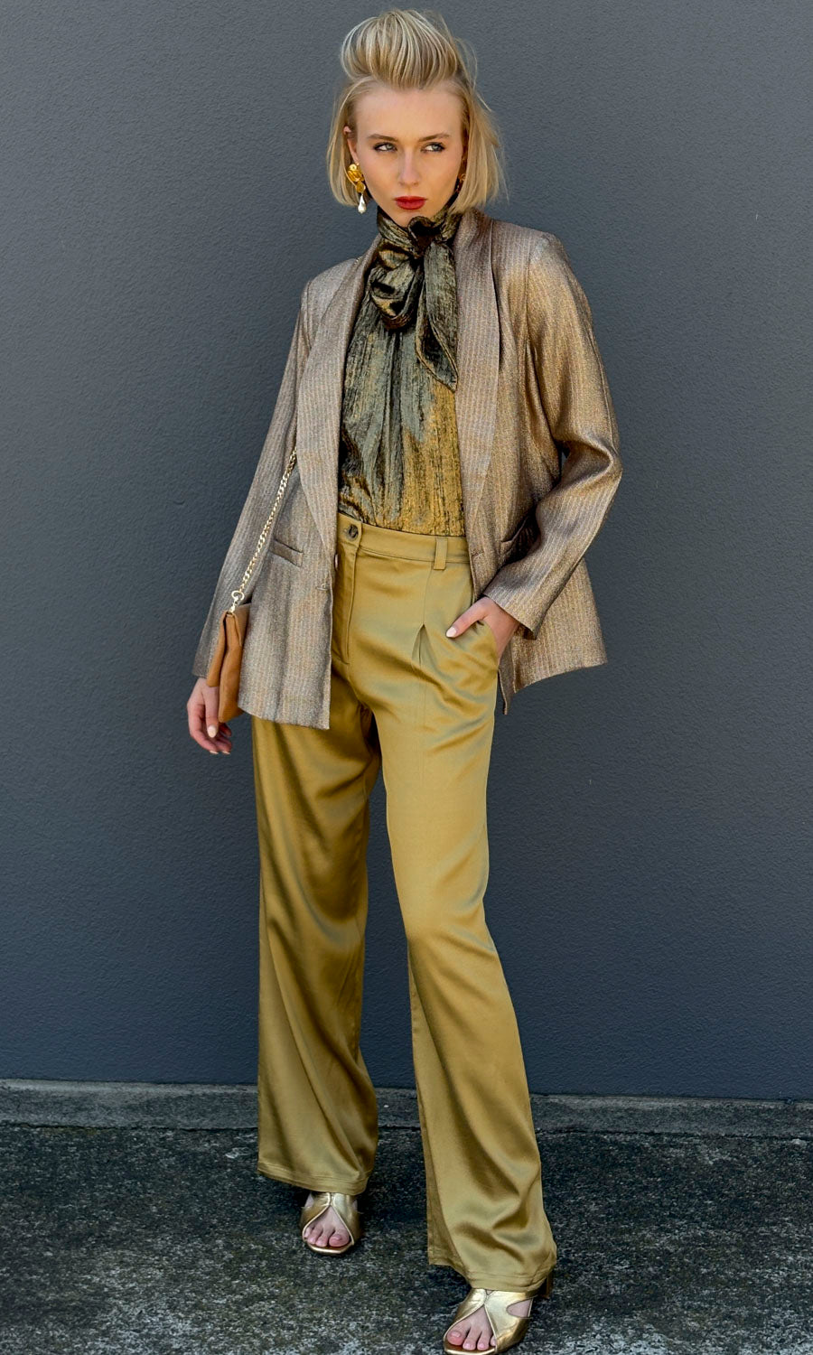 Momoni Bachata Jacket in Lurex Weave - Gold/Silver