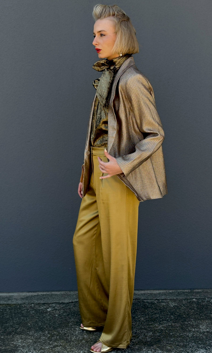 Momoni Bachata Jacket in Lurex Weave - Gold/Silver