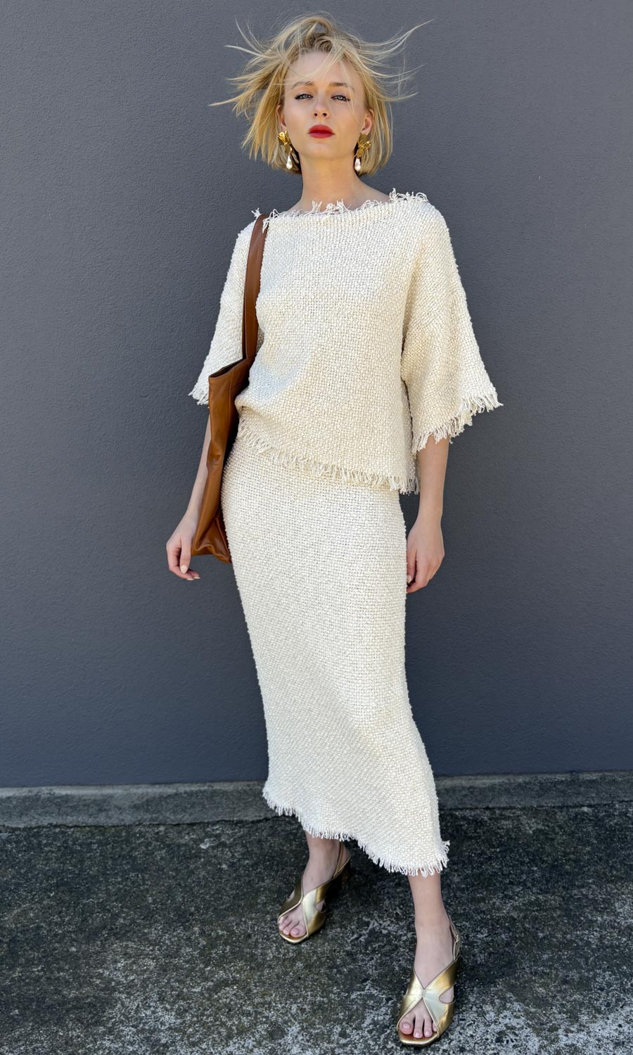 Liviana Conti Bianca Knitted Skirt - Milk