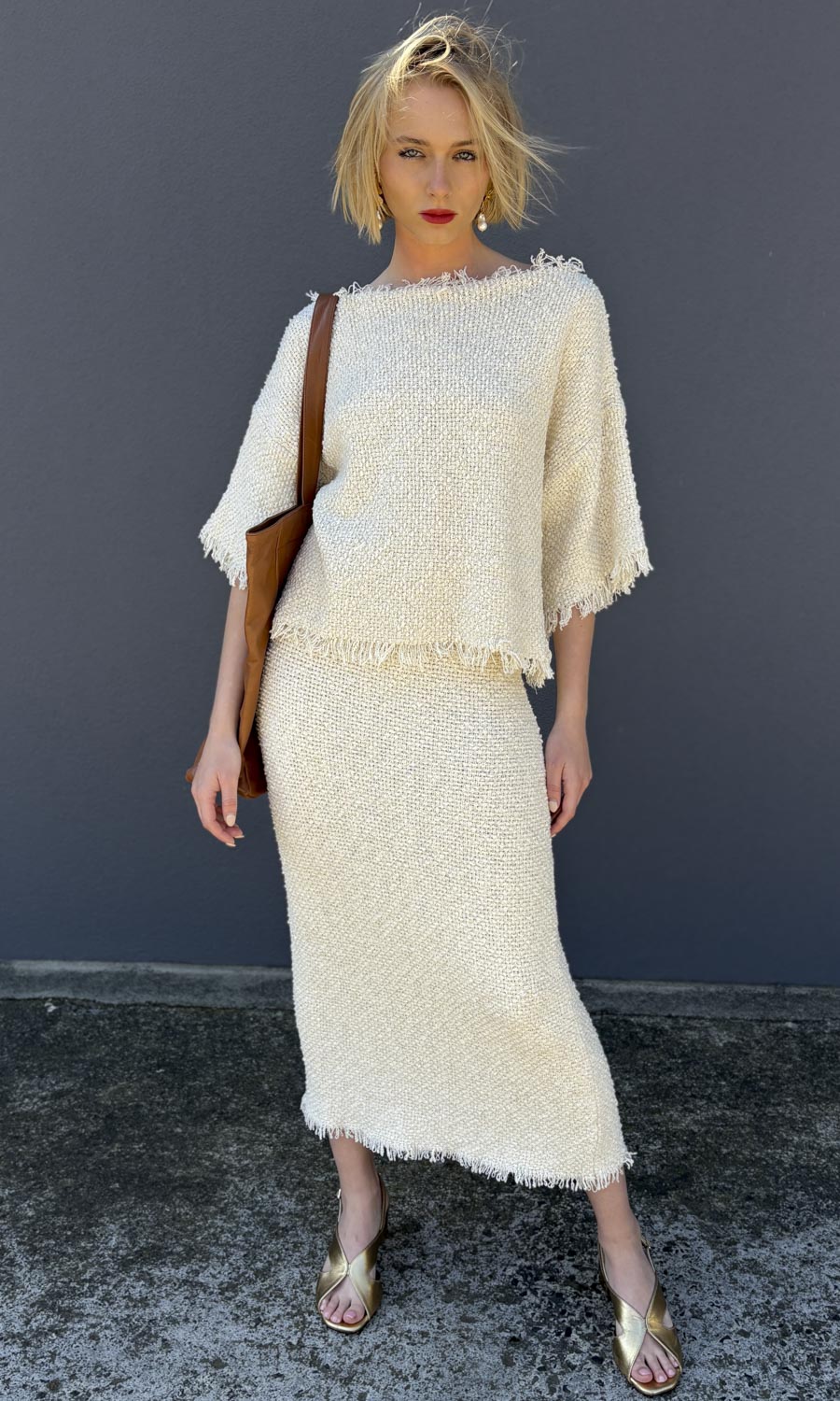 Liviana Conti Bianca Knitted Skirt - Milk