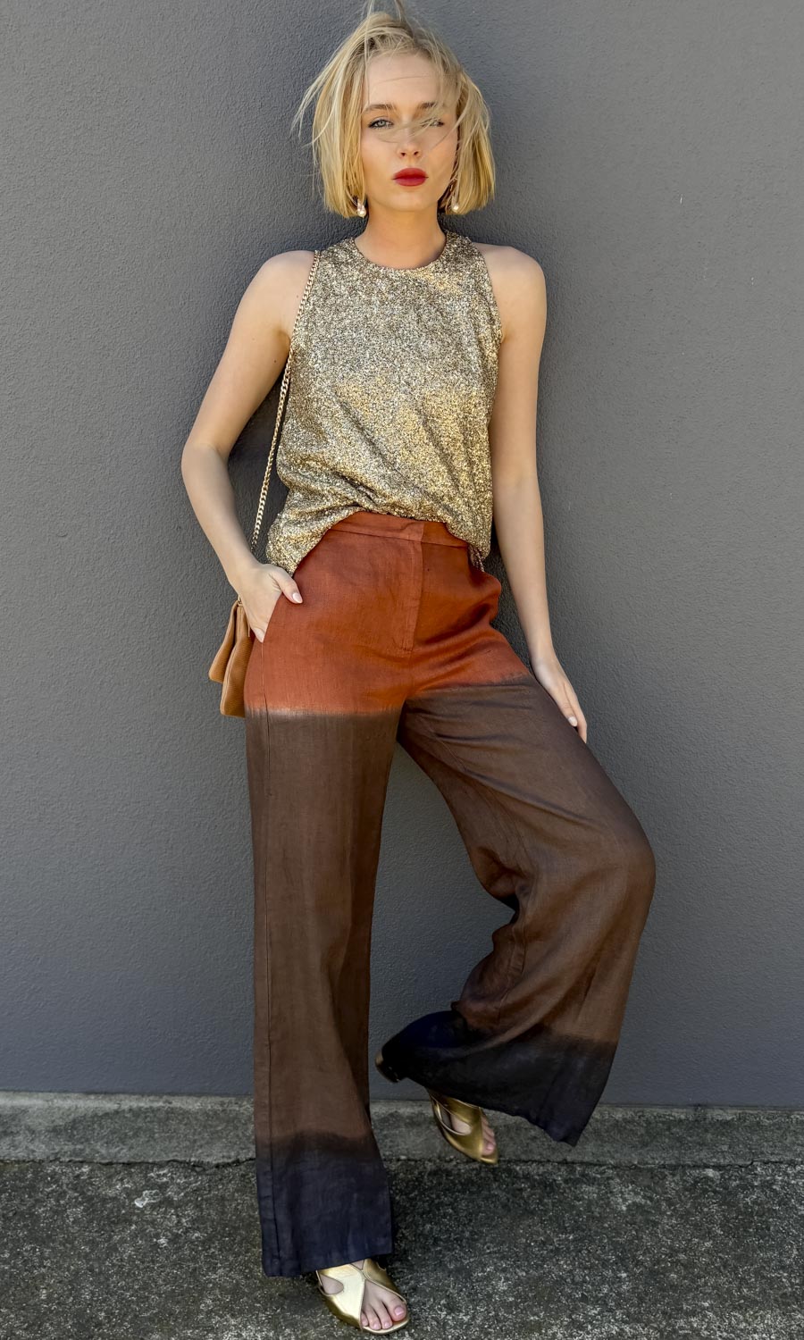 Louizon Mesh Disc Tank -  Dark Gold