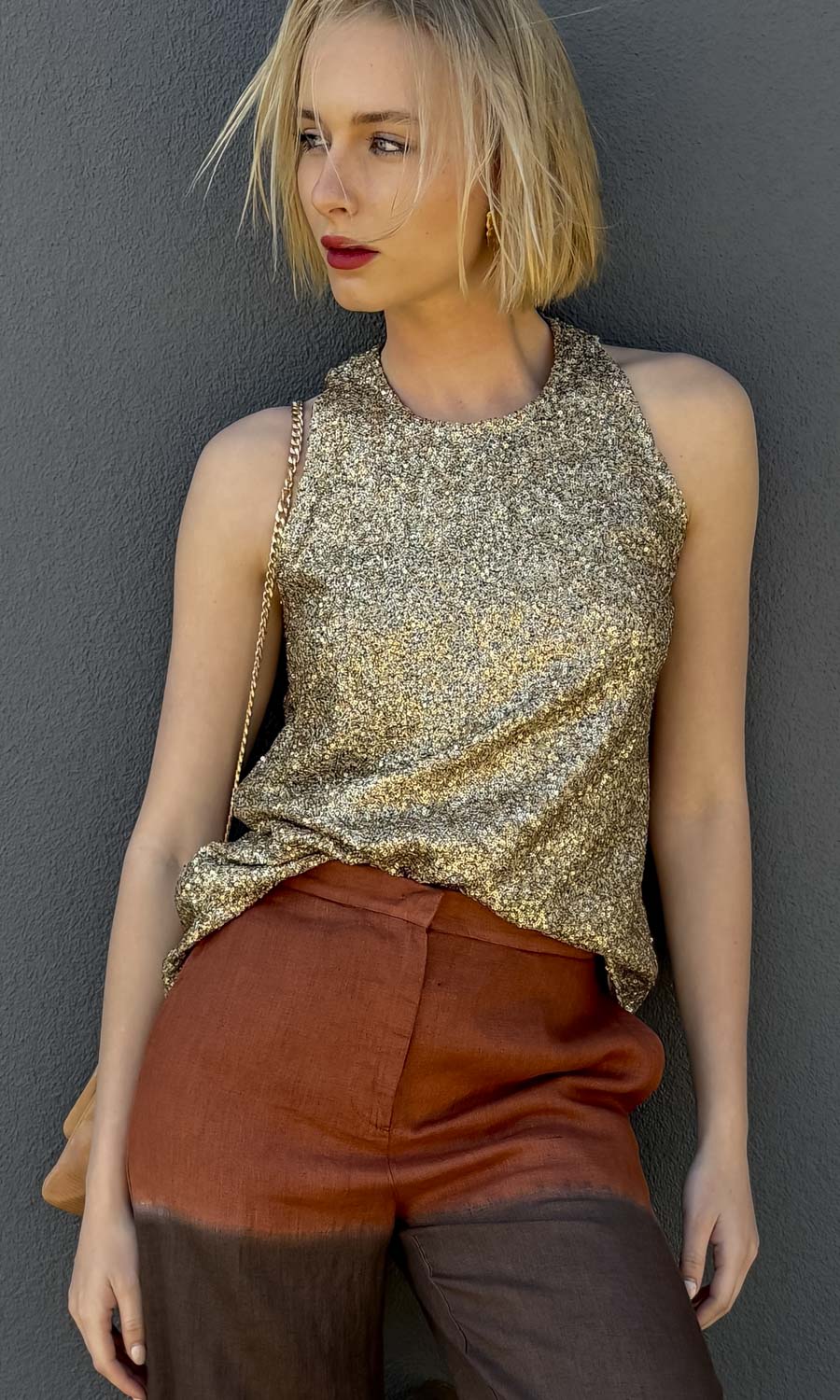 Louizon Mesh Disc Tank -  Dark Gold