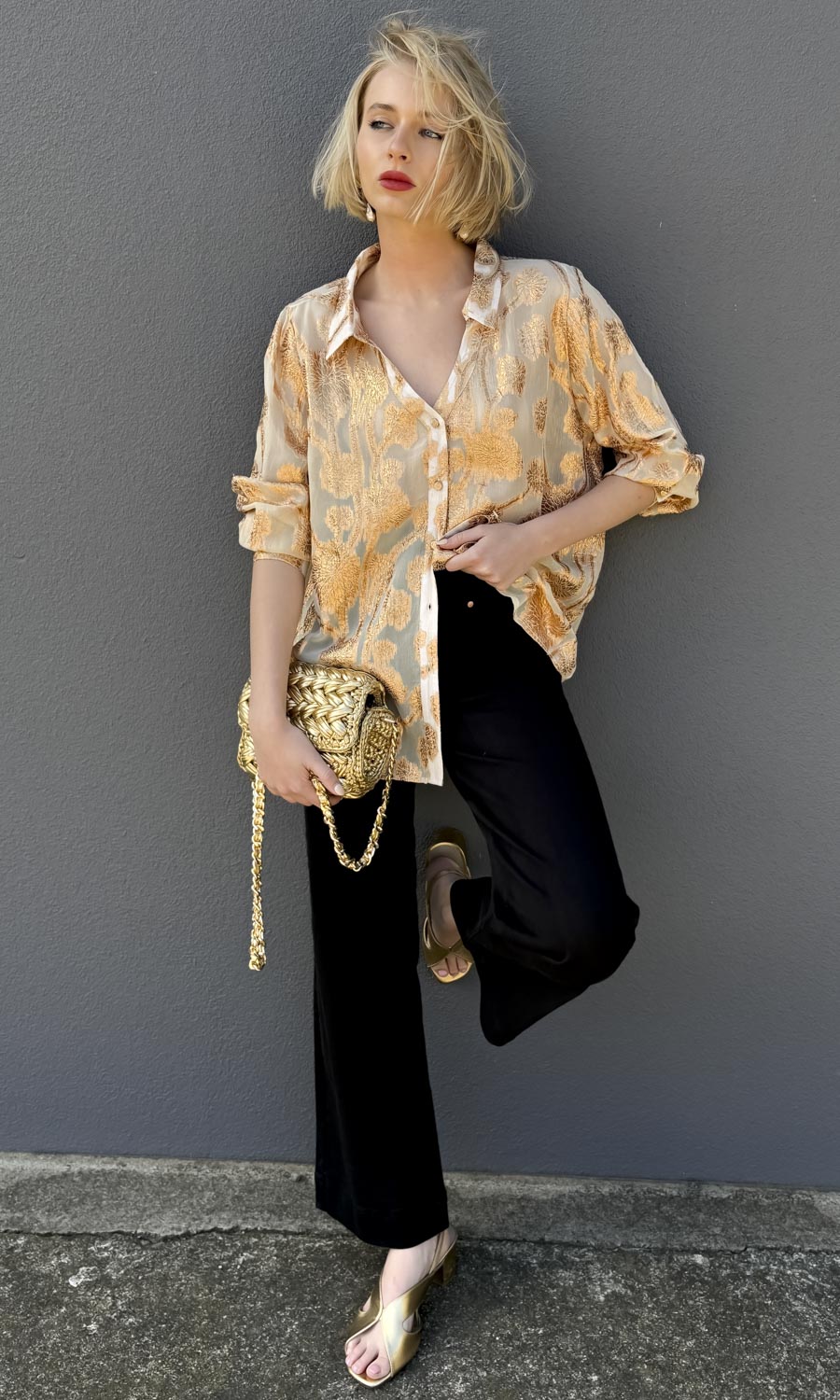 hoss Rebecca Shirt - Caramel Gold Leaf