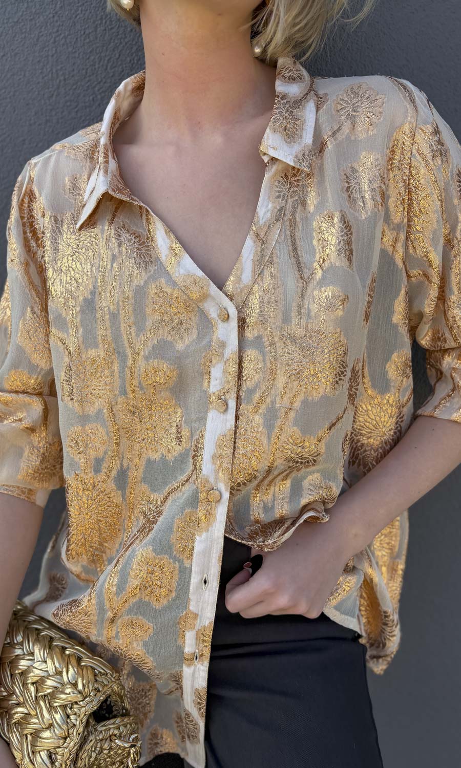 hoss Rebecca Shirt - Caramel Gold Leaf