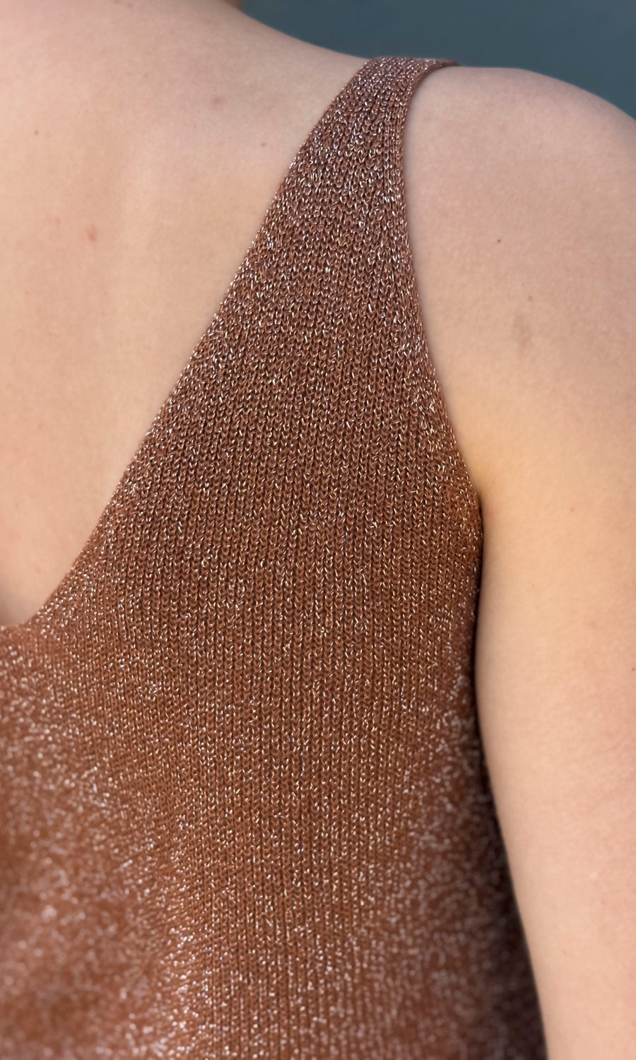hoss Knitted Lurex Tank - Copper