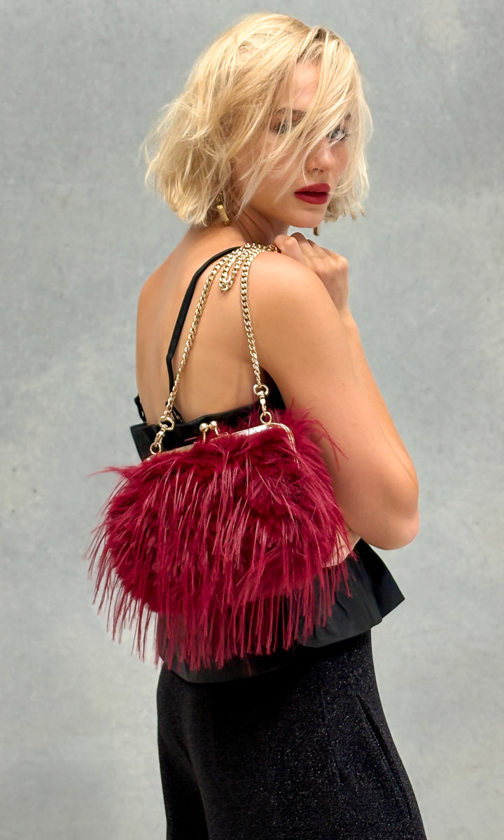 Second Female Ruched Black Leather Top