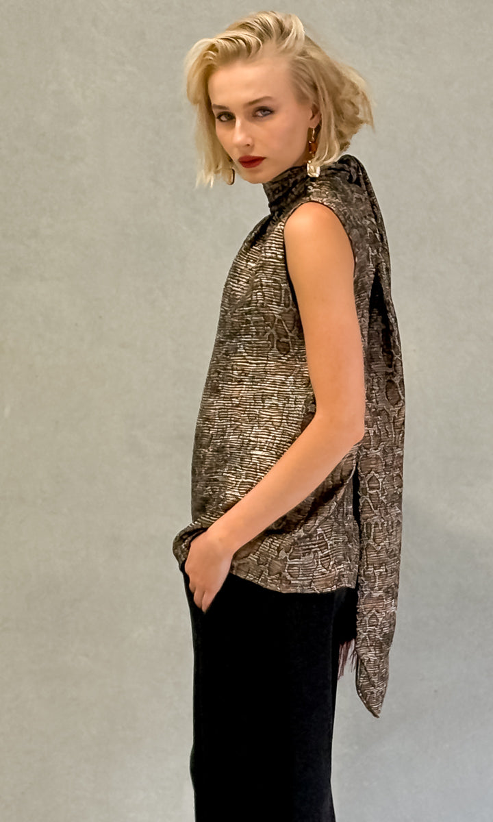 hoss Mardi Silk Tie  Top - Serpentine