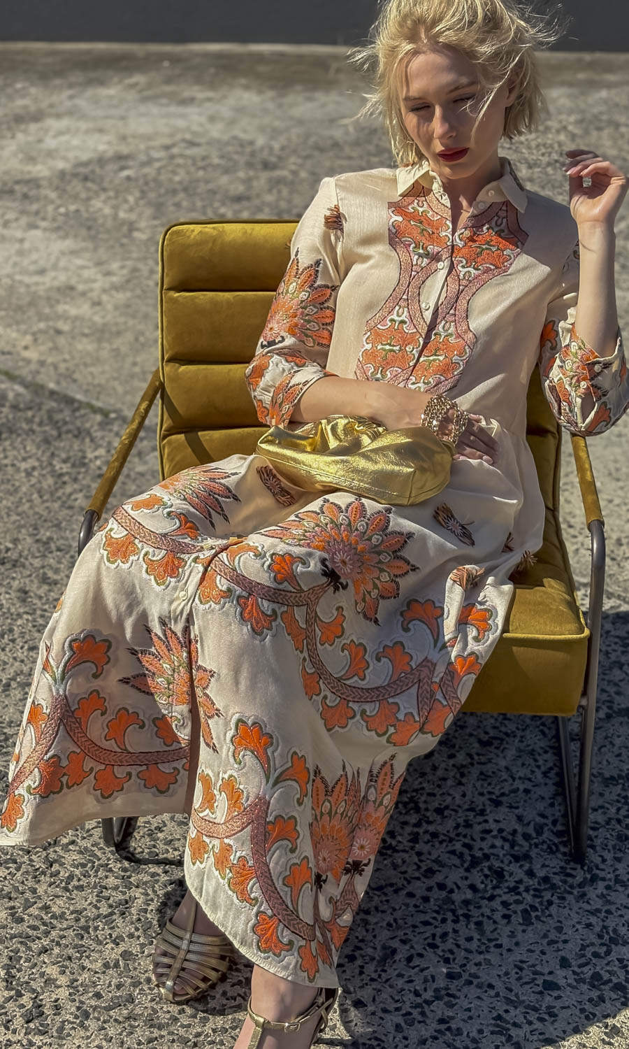 Valerie Khalfon Rosalie Embroidered Maxi