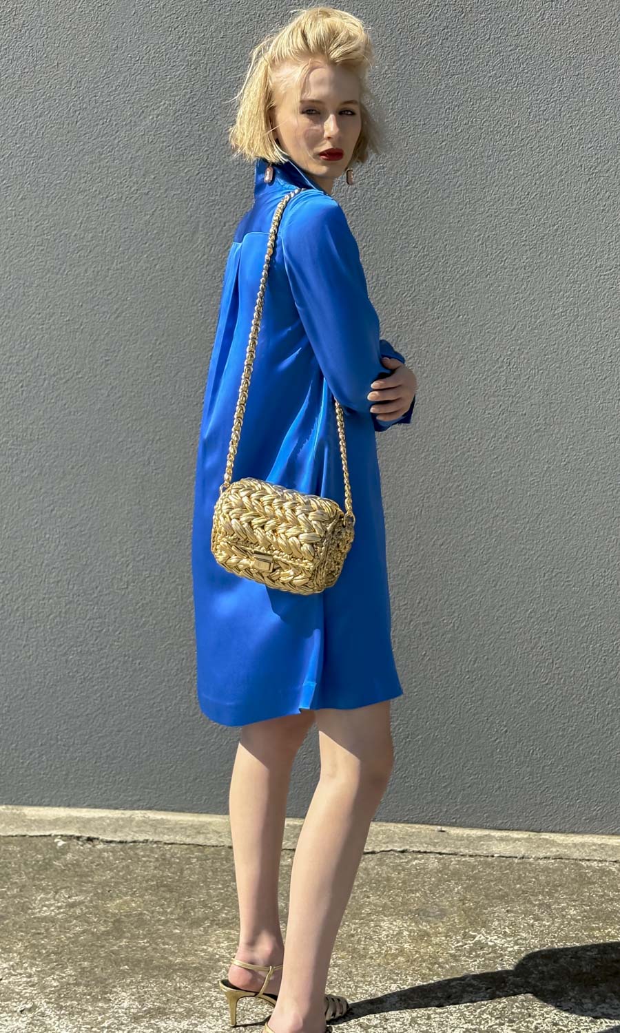 hoss Gala Dress - French  Blue Silk