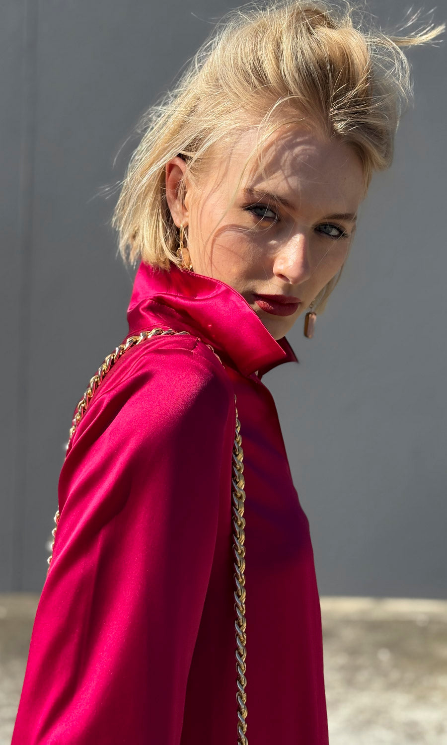 hoss Gala Dress -  Silk Magenta