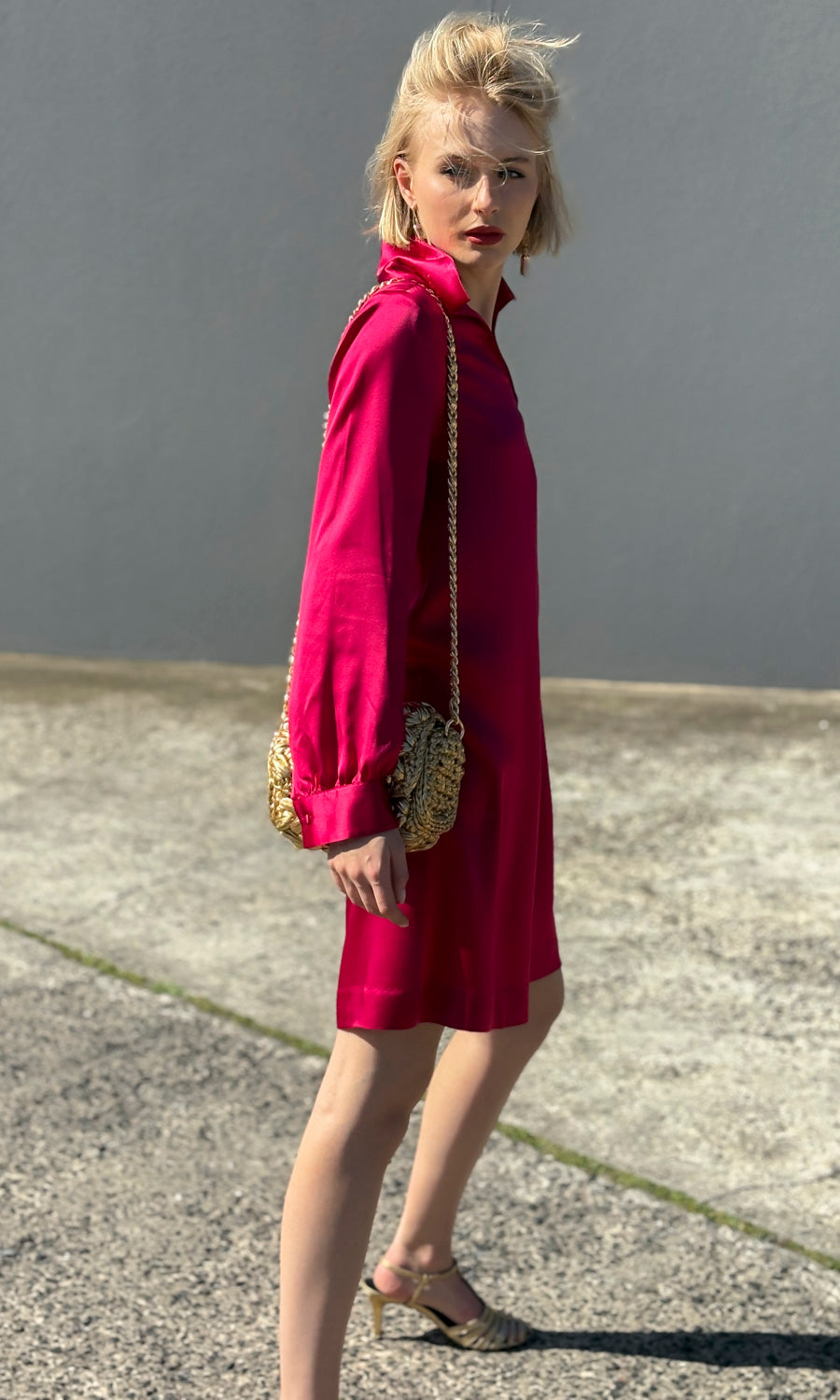 hoss Gala Dress -  Silk Magenta