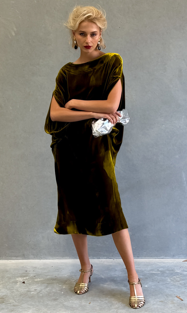 hoss Romulus MIDI Length Dress - Galliano Gold