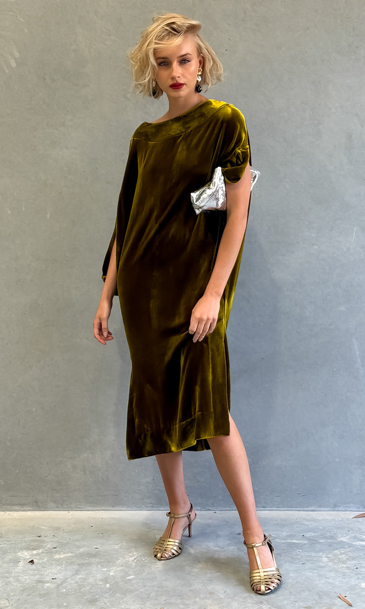 hoss Romulus MIDI Length Dress - Galliano Gold