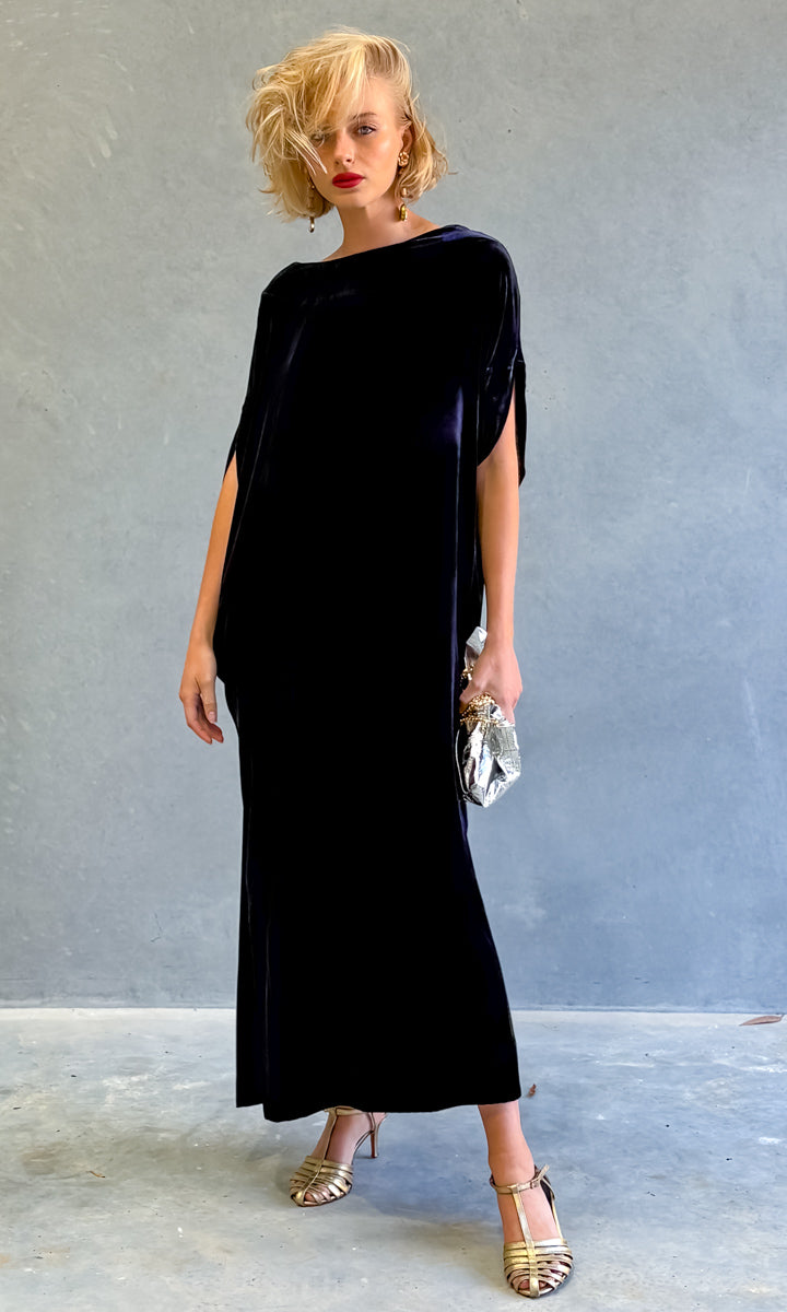 hoss Romulus Maxi Dress - Midnight Blue Velvet