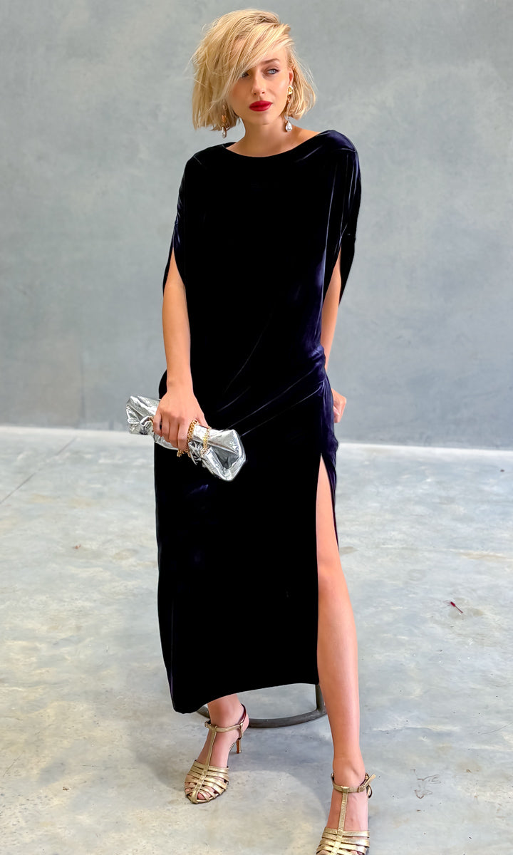 hoss Romulus Maxi Dress - Midnight Blue Velvet